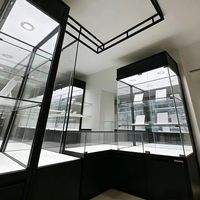 Vitrine en Verre sur Pied en Métal, Meuble de Présentation pour le Commerce, Vitrine en Bois et Verre, Vitrine à Bijoux, Vitrine de Luxe Incassable pour Montres