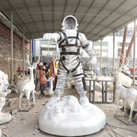 Statues d'astronautes à vendre, sculptures de portrait sur exposition, figurines en fibre de verre