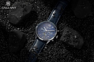 GALLANT Orologio Analogico Premium da Uomo Impermeabile Cronografo al Quarzo Doppio Fuso Orario Cinturino in Pelle Orologio da Polso di Lusso - Product Image 5