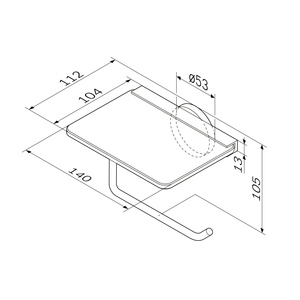 <span class=keywords><strong>Portarrollos</strong></span> de Papel Higiénico Metalique 55021A-CR, Soporte para Papel Higiénico con Estante de Vidrio - Product Image 2