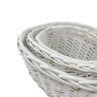 Produits à forte demande panier à linge tissé en osier gris produits de cuisine fabriqués en pot de fleurs d'Asie