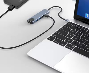 6 en 1 Type C Docking ethernet pd <span class=keywords><strong>port</strong></span> USB3.0 + USB2.0 + 100mpb rj45 + HDTV + PD + transfert de données RJ45 Ethernet type c vers hub usb - Product Image 5