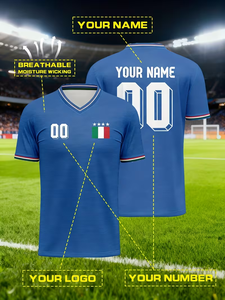 Custom voetbaltenue met landenvlag, kort, sneldrogend, ademend polyester, 3D sublimatie, geborduurde naam en nummer, nationale team - Product Image 4