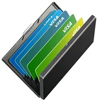 אמזון חם למכור נירוסטה תיבת כרטיס אשראי מזהה כרטיס ביקור תיק אחסון מתכת קליפ מוצק צבע עסקי מתנה