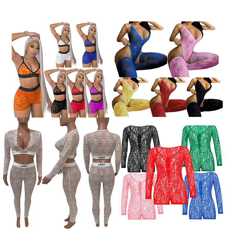 Женский кружевной комплект из двух предметов