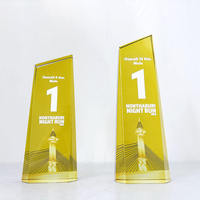 Prix du trophée en verre cristal optique impression couleur personnalisée