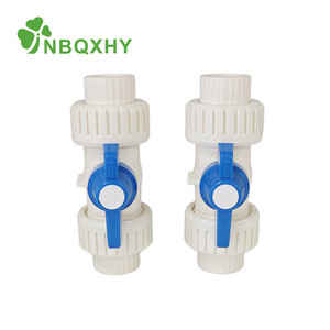 Vanne à boisseau sphérique double union en <span class=keywords><strong>PVC</strong></span> blanc, prix usine, 1/2-4 pouces, ANSI DIN PN16, manuelle, haute pression pour alimentation en eau - Product Image 3