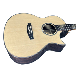 Fábrica de China al por mayor de 6 cuerdas famosa marca Aiersi material de palisandro sólido superior guitarra acústica eléctrica - Product Image 6