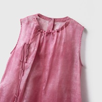 Robe sans manches en organza de soie jacquard vintage 2026 pour femme, en soie de mûrier, coupe ample, longue, style A-line, avec camisole, pour l'été, antistatique
