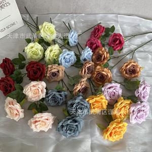 ดอกกุหลาบผ้าไหมประดับเพชร 3 หัว ยี่ห้อ Jinxi ขนาด 65 ซม. สำหรับตกแต่งงานแต่งงานและบ้าน - Product Image 2
