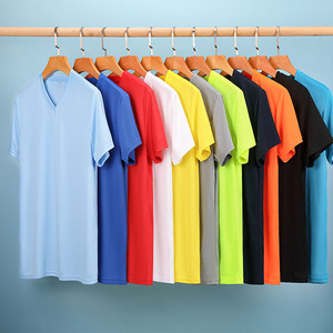 T-shirts à <span class=keywords><strong>col</strong></span> en <span class=keywords><strong>V</strong></span> à séchage rapide pour hommes T-<span class=keywords><strong>shirt</strong></span> blanc blanc avec logo T-<span class=keywords><strong>shirt</strong></span> en polyester <span class=keywords><strong>col</strong></span> en <span class=keywords><strong>V</strong></span> - Product Image 1