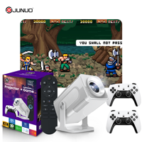 Projecteur de jeu JUNUO HCS350 MAX 4K, 450 lumens, 150 pouces, deux manettes, Android 11, BT5.0, projecteur de jeu vidéo intelligent