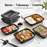 Boîte à lunch en PP micro-ondable Sunzza, boîte à sushi jetable, emballage pour plats à emporter, récipient pour salade à emporter
