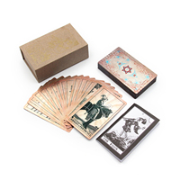 Jeu de tarot de luxe épais et personnalisé de haute qualité avec accents métallisés, imprimé sur mesure pour les débutants et les lecteurs