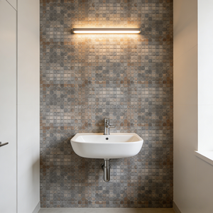 Mosaïque en bronze antique avec motif floral, style rustique vintage pour la décoration murale de la salle de bain, de la cuisine, du dosseret - Product Image 2