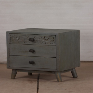 Stylish Wooden Bedside Table with Functional Storage Compartments Bedroom Side Cabinet Furniture for Modern Interior Projects - Product Image 3