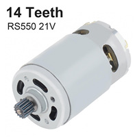 Moteur électrique DC RS550 9/11/12/13/14 dents 10.8V/12/14.4V/16.8V/18V/21V/25V tournevis moteur de perceuse avec boîte de vitesses à couple élevé