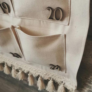 Calendario de <span class=keywords><strong>Adviento</strong></span> de Navidad de lienzo reutilizable para colgar en la pared personalizado con número de madera - Product Image 5