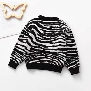 Trong Cổ Mùa Xuân Len Áo Thun Cho Bé Trai Và Cô Gái Phong Cách Mới Ấm Cardigan Với Ngựa Vằn Mô Hình Trang Phục Cho Mùa Xuân - Product Image 2