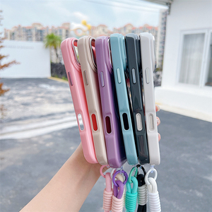เคสโทรศัพท์แบบแม่เหล็กเนื้อแมตต์สัมผัสนุ่มเหมือนผิวหนัง สำหรับ iPhone 16 15 14 13 Plus Pro Max, เคสสำหรับ iPhone 17 พร้อมสายคล้อง - Product Image 2