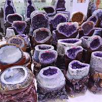 Vente en gros de géodes de cristal de quartz améthyste violette naturelle du Brésil, grandes pierres, trous, grappes de cristal pour la décoration