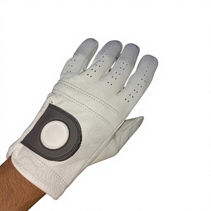 Gant de golf en cuir blanc de qualité supérieure avec marqueur de balle détachable, performance professionnelle, adhérence optimale, respirant, toucher doux, équipement de golf - Product Image 1