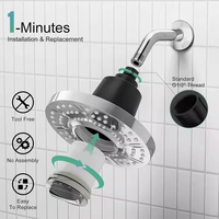 Pommeau de douche pluie haute pression anti-colmatage de 7 pouces Filtre à eau d'installation facile pour robinet de salle de bain à eau dure Toilettes