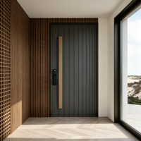 Porte d'entrée extérieure de villa en fer forgé et verre, design moderne personnalisé GAAS, étanche, insonorisée, antivol, sécurisée