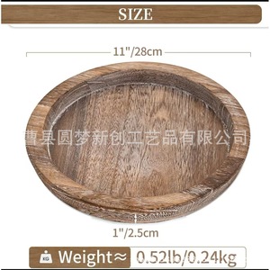 Cross-border wooden scented candle <b>tray</b>, home dining table plant <b>storage</b> <b>tray</b>, decorative heat-resistant wooden <b>tray</b> - Product Image 5