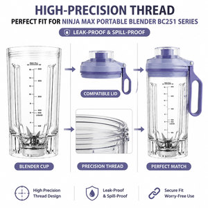 Vaso de Repuesto para Licuadora Portátil <span class=keywords><strong>Ninja</strong></span> Blast Max BC251, Vaso de 22 oz con Tapa Giratoria para Batidos - Product Image 6