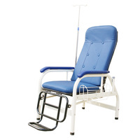 Chaise de perfusion pour patient médical réglable en acier inoxydable lit de chaise de transfusion inclinable pour hôpital portable
