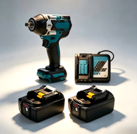 Kit combiné d'outils multifonctions sans fil 18V en gros avec perceuse, clé à chocs, meuleuse d'angle et pistolet thermique pour travaux automobiles et de menuiserie