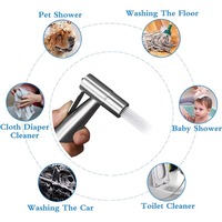 Ensemble de bidet WC en acier inoxydable, pulvérisateur portatif moderne en nickel brossé, facile à utiliser pour la salle de bain, directement de l'usine