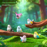 Accessoires pour terrariums de plantes succulentes, ornements mignons en forme d'oiseaux de dessin animé, figurines décoratives en plastique pour animaux de jardin