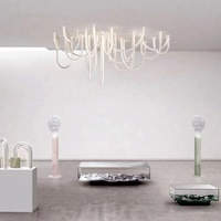 Table basse carrée en verre transparent, en plastique renforcé de fibres, meuble de table en cristal en forme d'acrylique