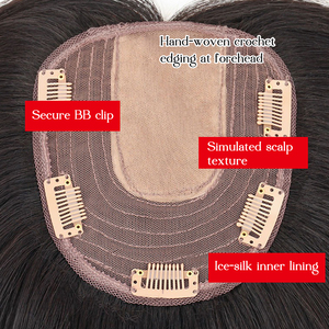 Vente directe d'usine, extensions de cheveux 100% humains, base en soie, toupets pour femmes, toupet personnalisé pour femmes - Product Image 4