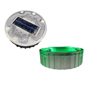 145*48mm goujons de route solaires 30t supercondensateur en aluminium 6 lumières à vis Led réflecteur oeil de chat clignotant