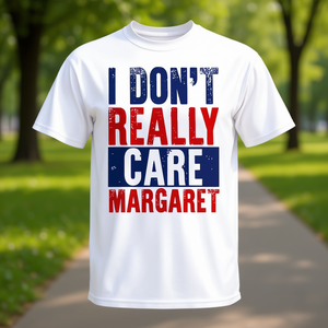 T-shirt I Don't Really Care Margaret, vêtements promotionnels, blanc, taille adulte unisexe - Product Image 3