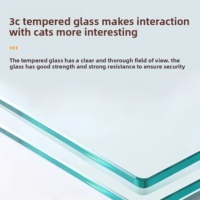 Villa pour chat en bois en gros avec fenêtre transparente en forme de capsule spatiale pour maison à chat d'intérieur à plusieurs niveaux avec espace pour litière