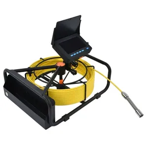 Sistema de endoscópio industrial com função DVR, câmera LCD de inspeção de tubos de esgoto de 4,3" cabo de 50m 1000TVL 17mm lente cobra