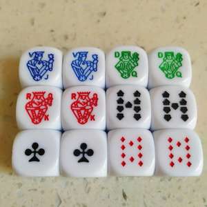 Personalizable 16mm D6 cuadrado redondeado blanco marfil acrílico póker dados cuadrado redondeado blanco marfil grabado diseño logotipo personalizado para - Product Image 4