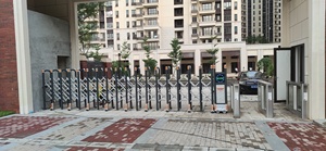 Thép không gỉ Tự động rào cản trượt cổng chống trộm thanh tay mở rộng hàng rào cổng kho có thể thu vào Cổng An Ninh - Product Image 3