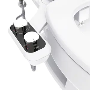 Non-electric Mechanical Bidet Attachment With Pressure Control Self Cleaning Dual Retractable Nozzle Bidet Sprayer