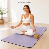 Tapis de yoga en cuir PU LZT-PR008 de la marque LZT, 183 cm, 5 mm, base en caoutchouc antidérapante, sangle de transport, motif imprimé personnalisé, vente en gros usine