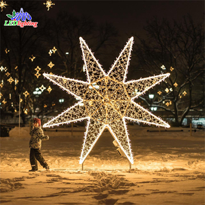 Customized <strong>3D</strong> <strong>Star</strong> Motif LED Sculpture IP65 PVC Outdoor <strong>Decoration</strong> for Holiday for Christmas Starburst Landscape Lights - Product Image 1