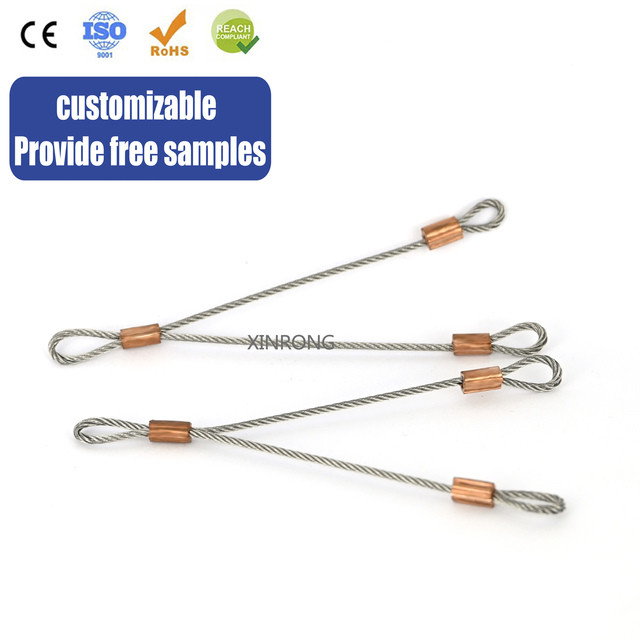 Custom Stainless Steel Galvanized Steel Wire Rope Assembly with Thimbles Double Loop Lifting Slings Welding & Cutting Services