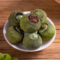 Thé Pu-erh Authentique de Petite Mandarine Verte, Vieilli 5 Ans, 500g, du Fujian, Thé Comprimé en Briques Petites, Séché au Soleil, en Boîte