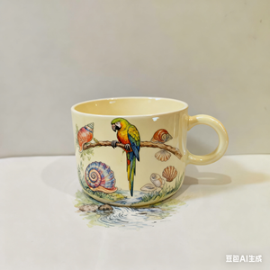 Taza de Café de Cerámica Hecha a Mano con Foto de Guacamayo Pintada a Mano, Regalo Perfecto para las Fiestas - Product Image 6