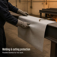 Tissu en fibre de verre haute silice enduit de silicone, résistant au feu jusqu'à 1000 °C, pour couverture de soudage, fabrication chinoise, connexion souple