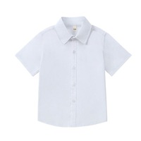 Ensemble chemise et short d'uniforme scolaire en gros d'usine, couleur blanche résistante, chemise à manches courtes grise et short pour élèves du primaire